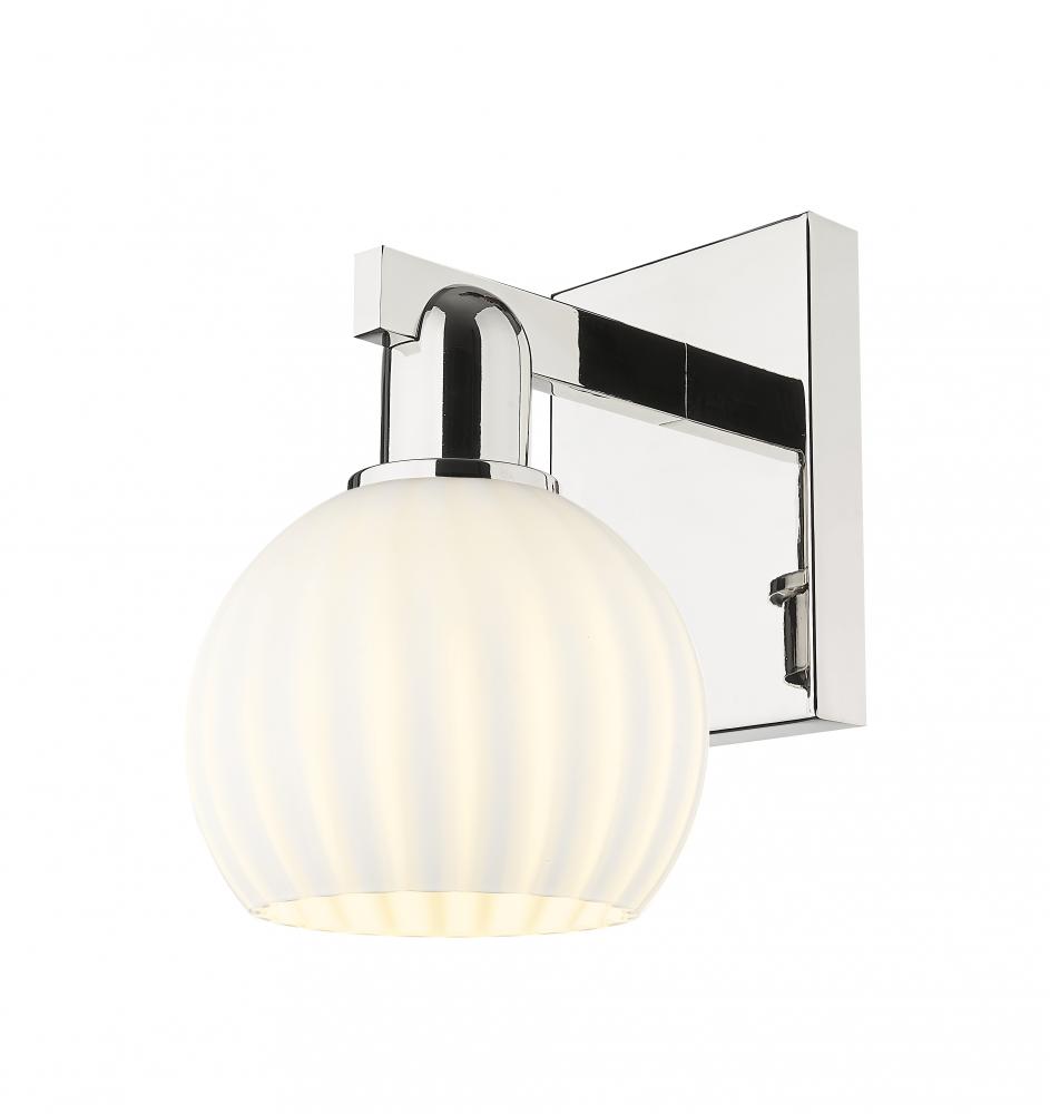 White Venetian - 1 Light - 6 inch - Polished Nickel - Sconce