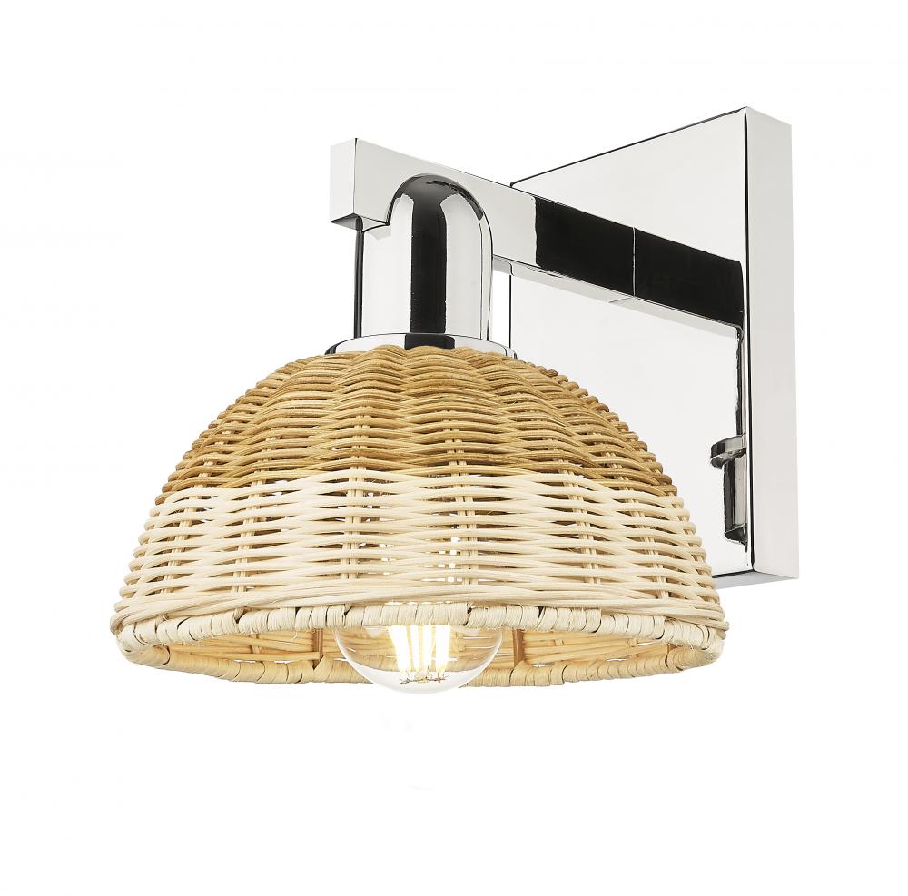 Natural Ballston Dome - 1 Light - 6 inch - Polished Nickel - Sconce