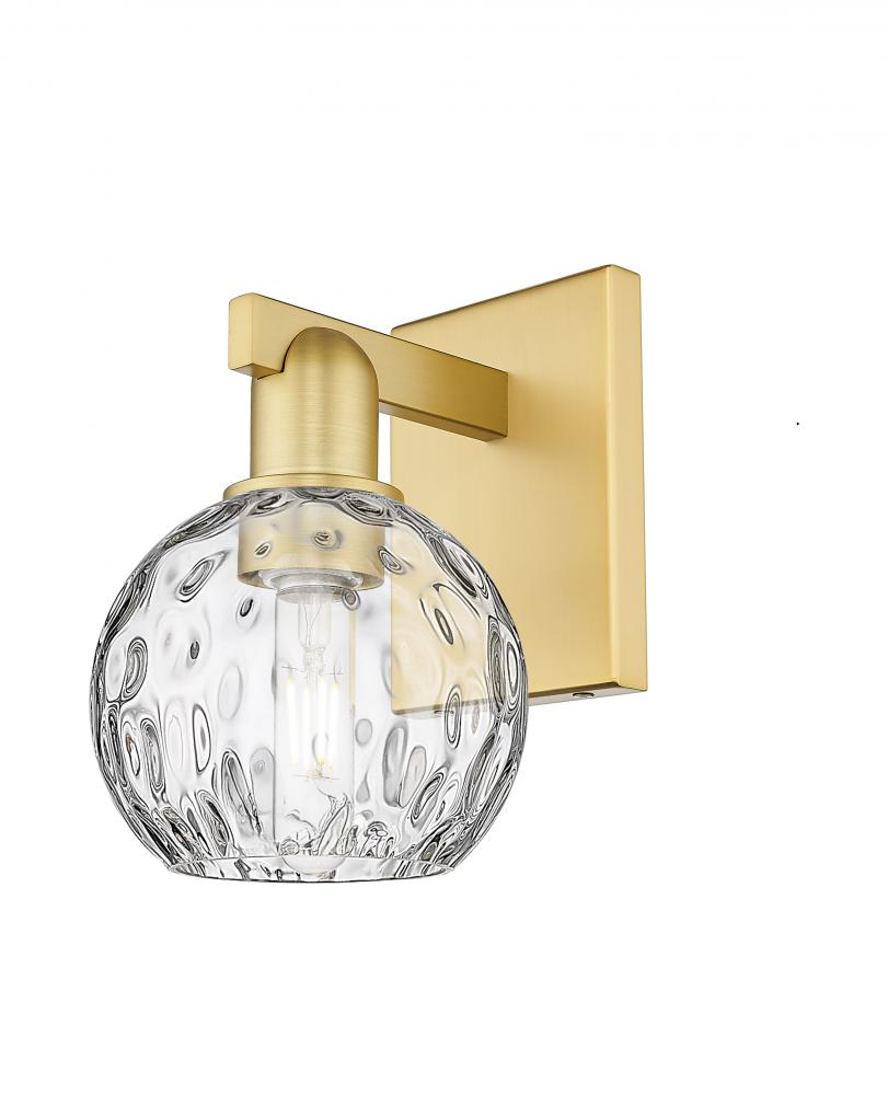 Athens Water Glass - 1 Light - 6 inch - Satin Gold - Sconce