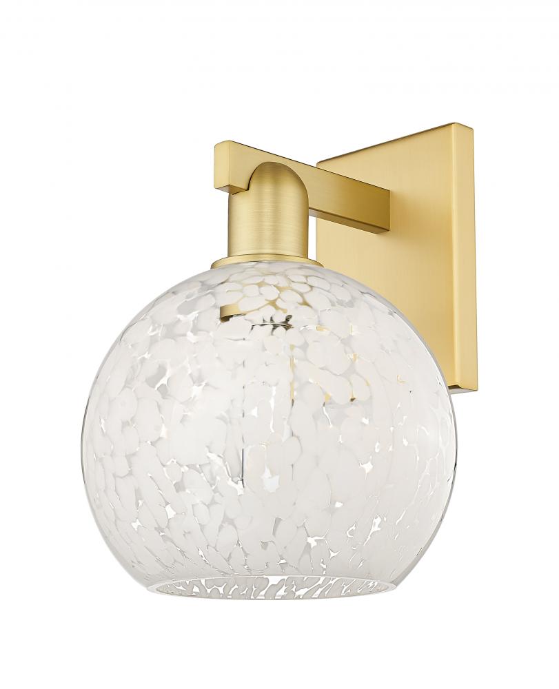 White Mouchette - 1 Light - 8 inch - Satin Gold - Sconce