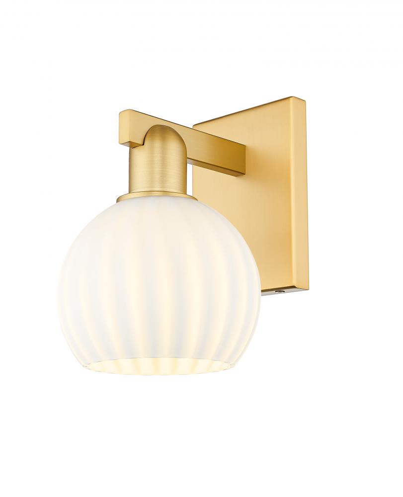 White Venetian - 1 Light - 6 inch - Satin Gold - Sconce