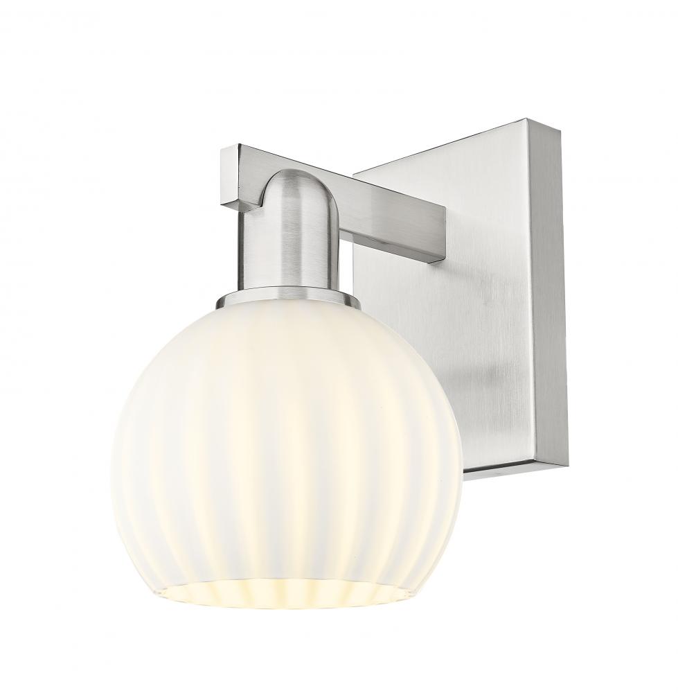 White Venetian - 1 Light - 6 inch - Brushed Satin Nickel - Sconce