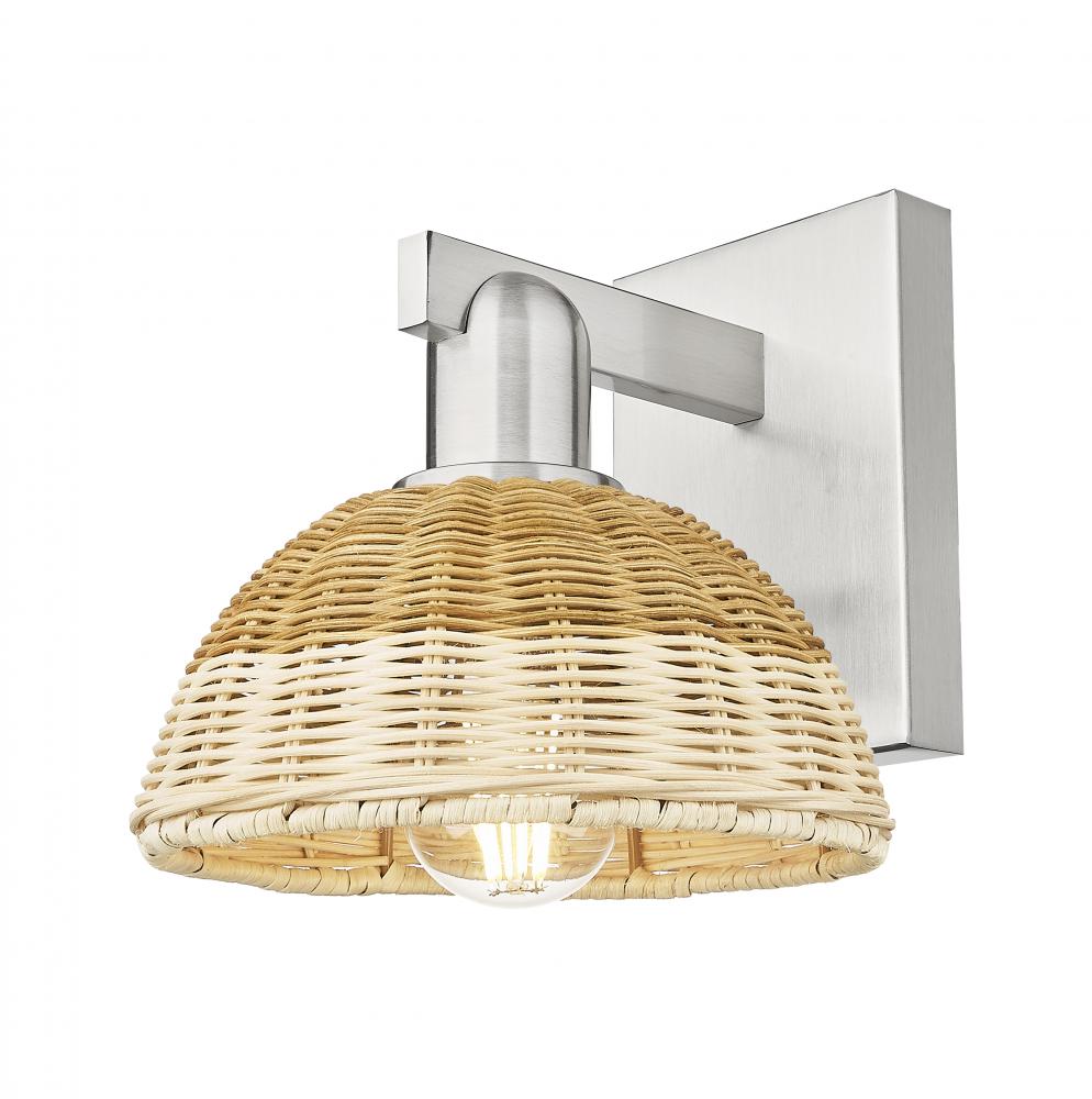 Natural Ballston Dome - 1 Light - 6 inch - Brushed Satin Nickel - Sconce