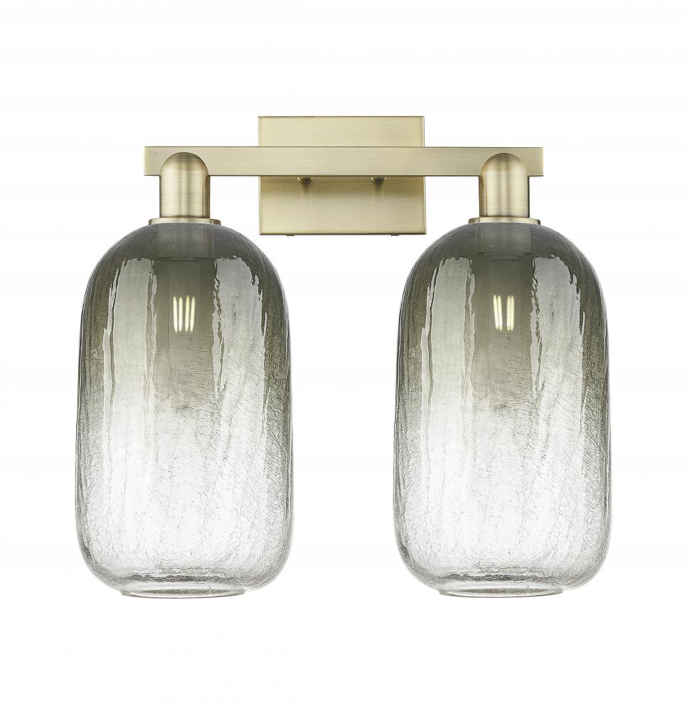 Brookhaven Cloche - 2 Light - 16 inch - Antique Brass - Bath Vanity Light