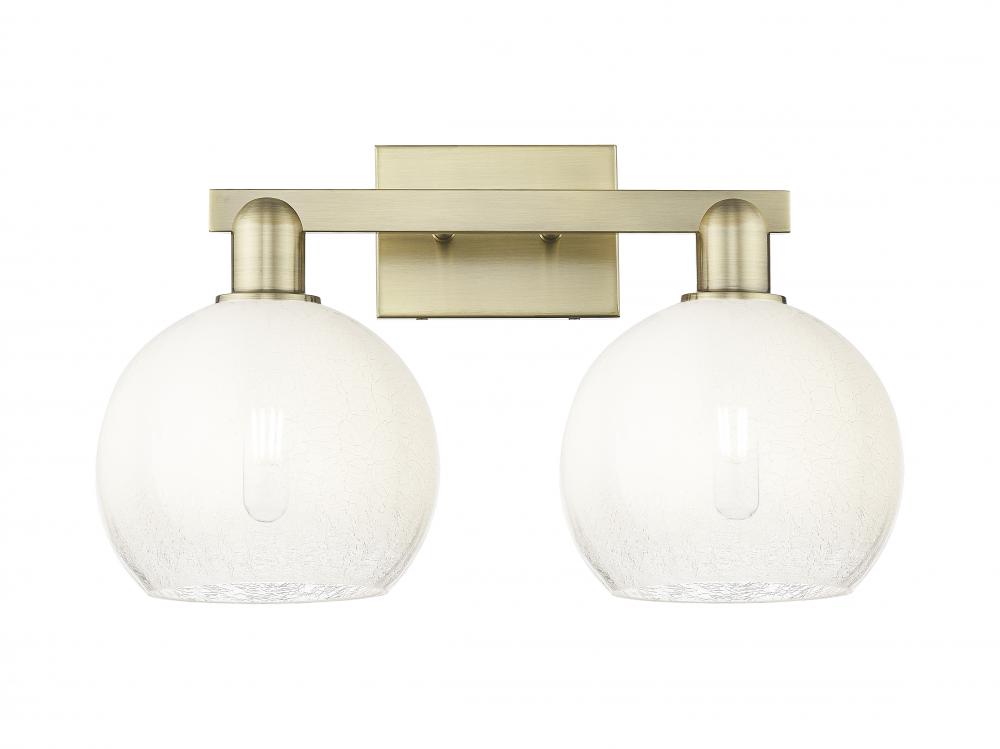 Brookhaven Globe - 2 Light - 16 inch - Antique Brass - Bath Vanity Light