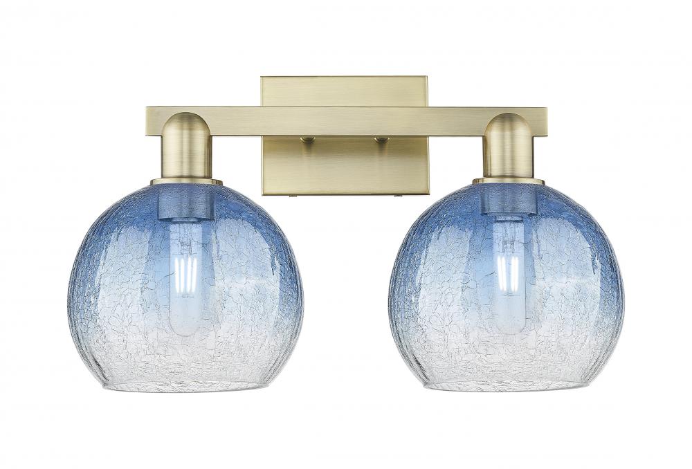 Brookhaven Globe - 2 Light - 16 inch - Antique Brass - Bath Vanity Light