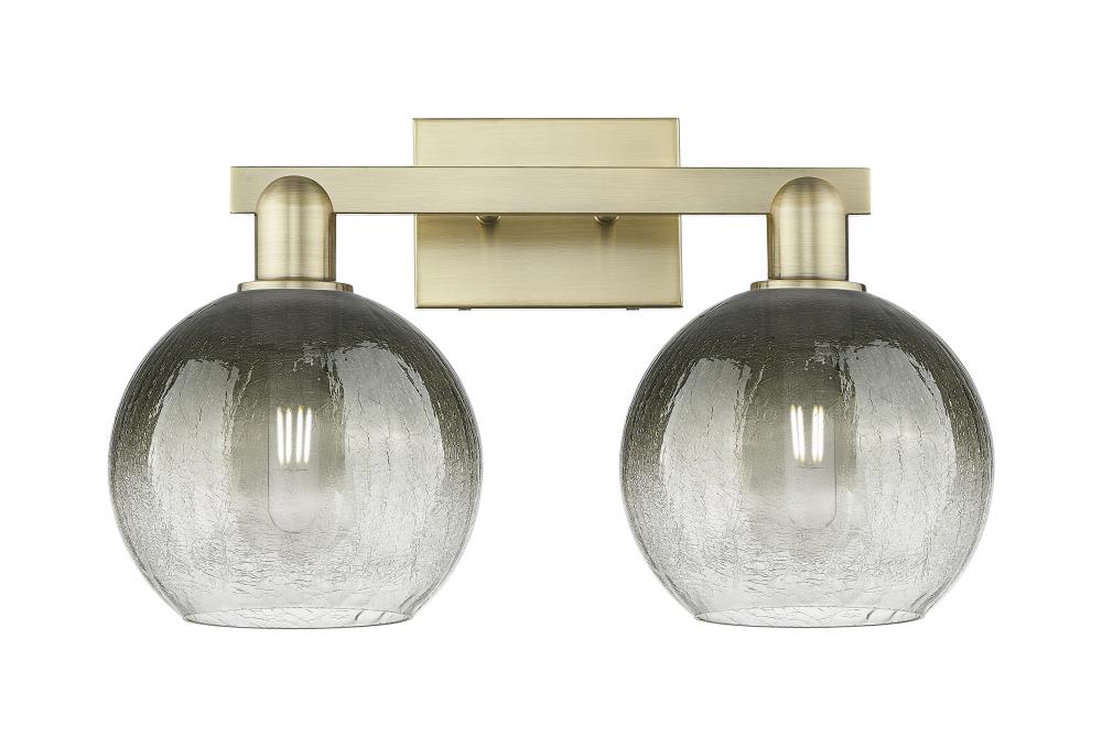 Brookhaven Globe - 2 Light - 16 inch - Antique Brass - Bath Vanity Light