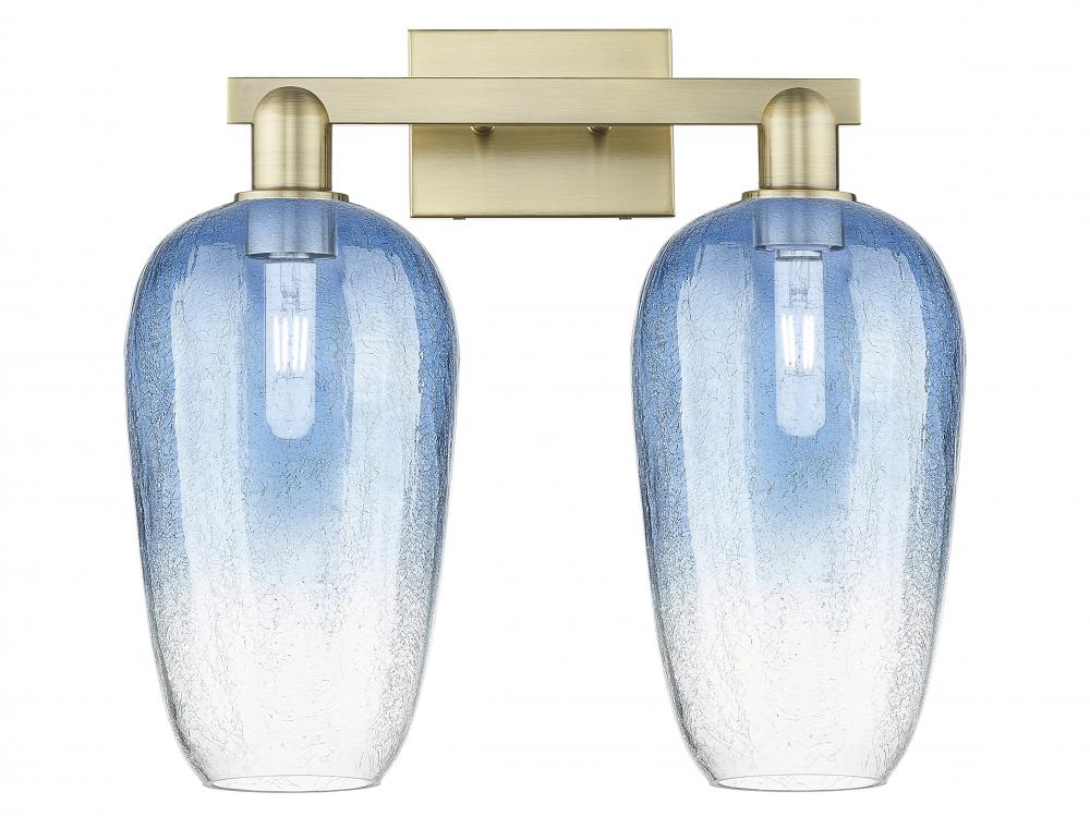 Brookhaven Flute - 2 Light - 16 inch - Antique Brass - Bath Vanity Light