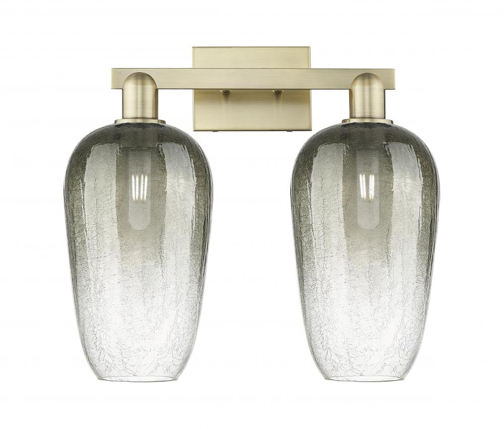 Brookhaven Flute - 2 Light - 16 inch - Antique Brass - Bath Vanity Light