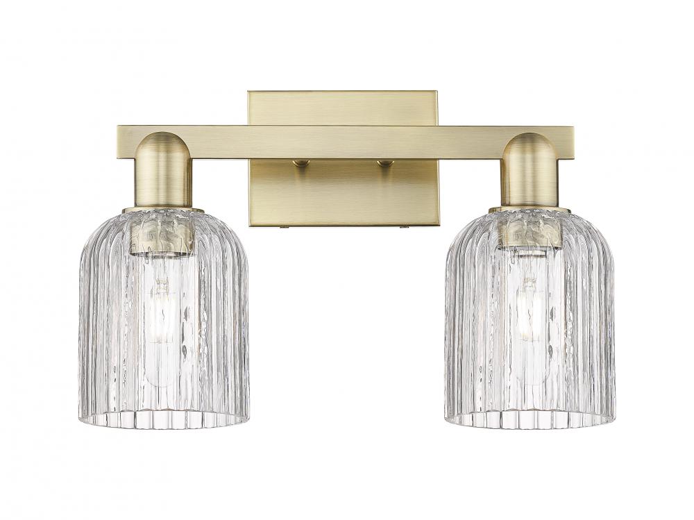 Bridal Veil - 2 Light - 16 inch - Antique Brass - Bath Vanity Light
