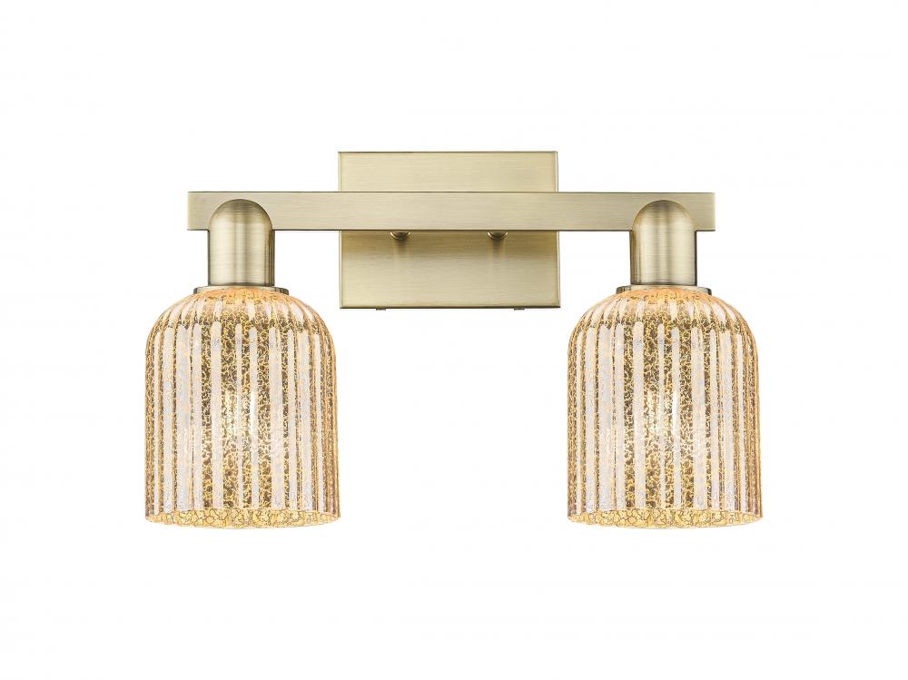 Bridal Veil - 2 Light - 16 inch - Antique Brass - Bath Vanity Light