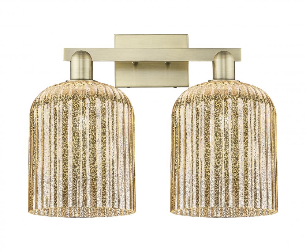 Bridal Veil - 2 Light - 19 inch - Antique Brass - Bath Vanity Light