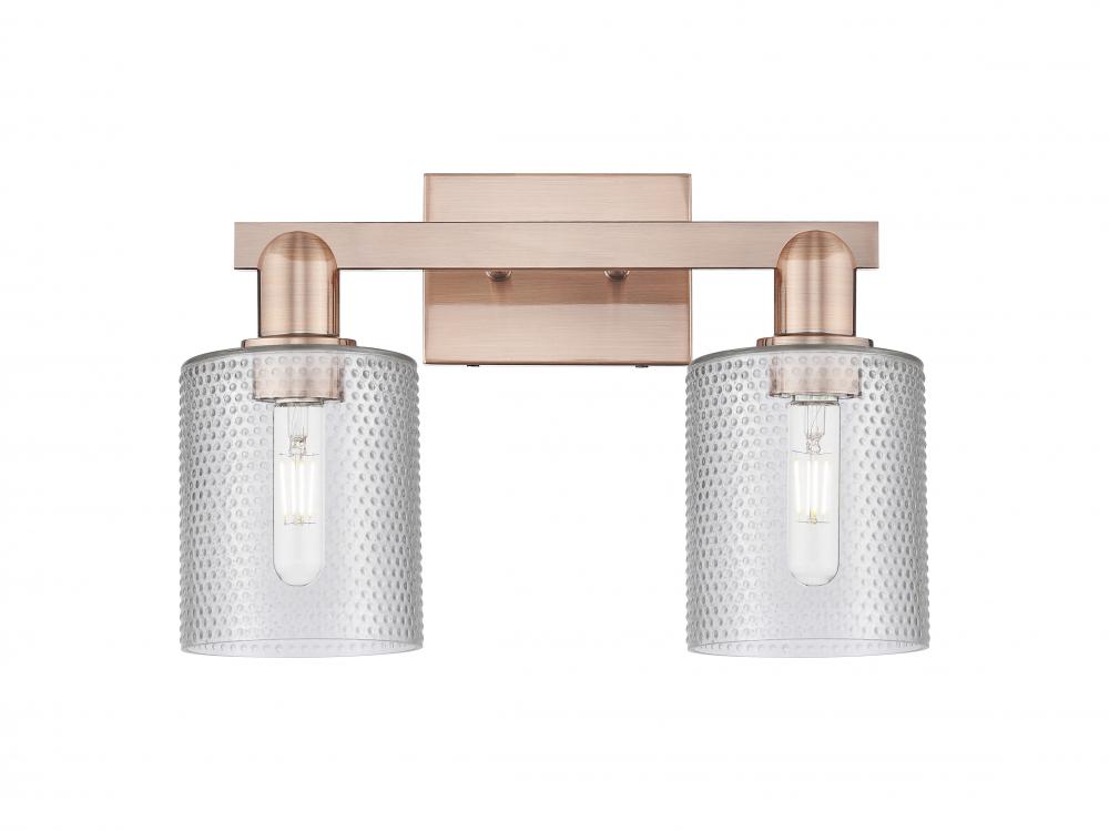 Cobbleskill - 2 Light - 16 inch - Antique Copper - Bath Vanity Light