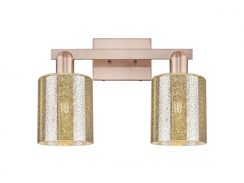 Cobbleskill - 2 Light - 16 inch - Antique Copper - Bath Vanity Light