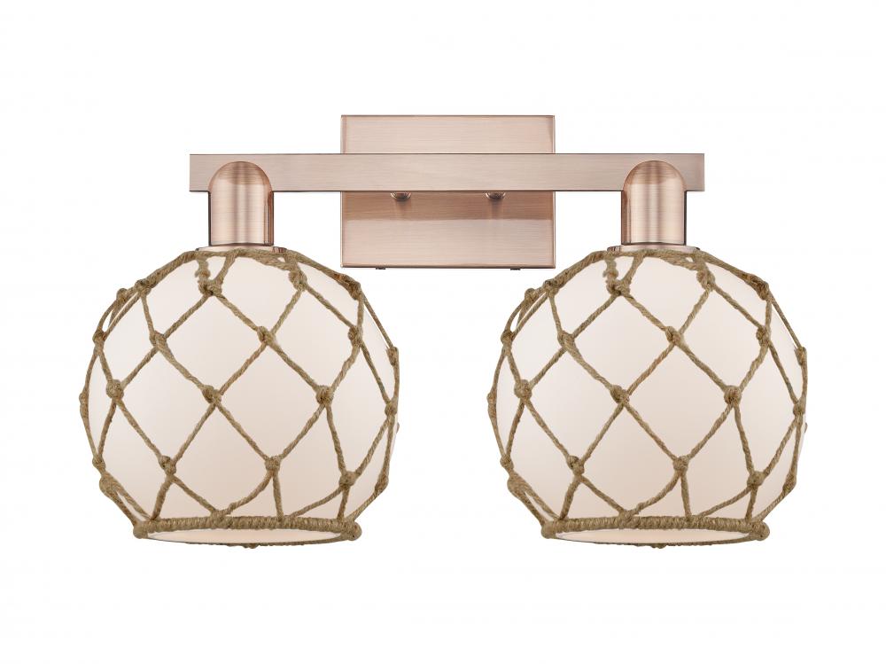 Farmhouse Rope - 2 Light - 19 inch - Antique Copper - Bath Vanity Light