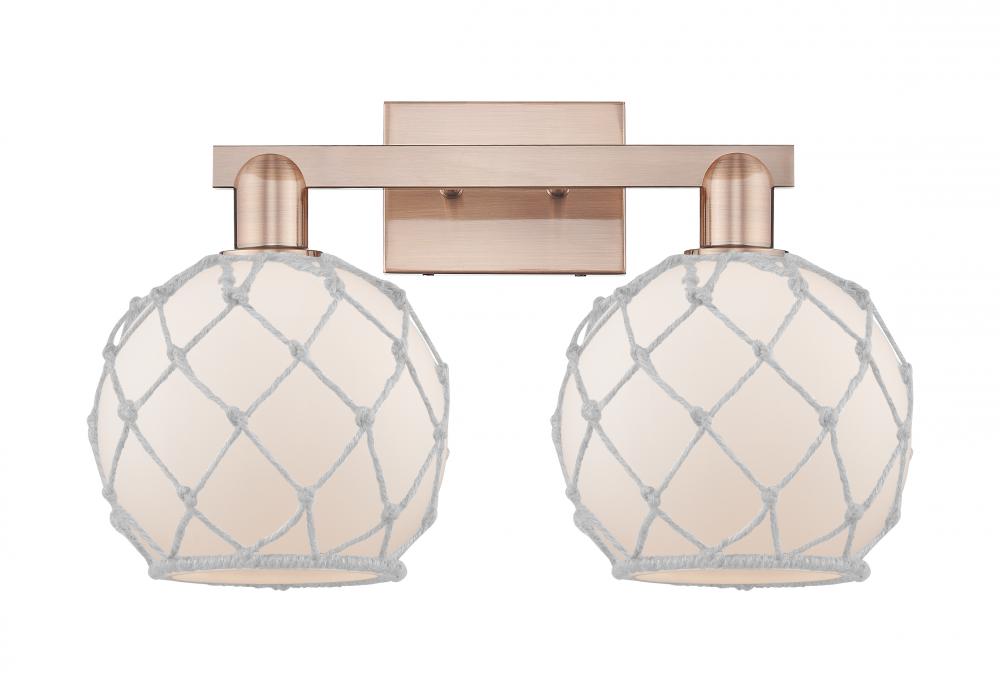 Farmhouse Rope - 2 Light - 19 inch - Antique Copper - Bath Vanity Light