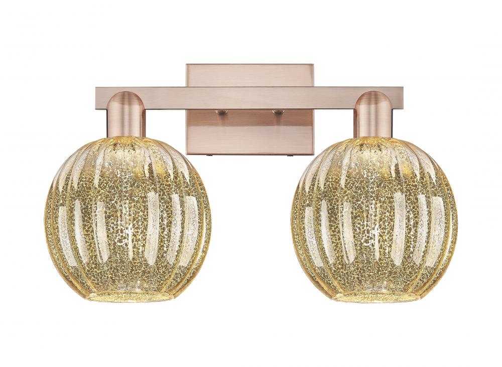 Preston Globe - 2 Light - 16 inch - Antique Copper - Bath Vanity Light