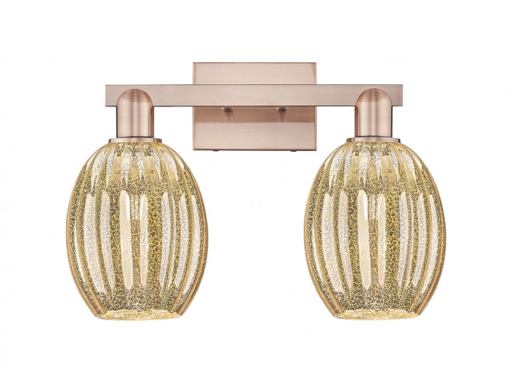 Preston Bulb - 2 Light - 16 inch - Antique Copper - Bath Vanity Light