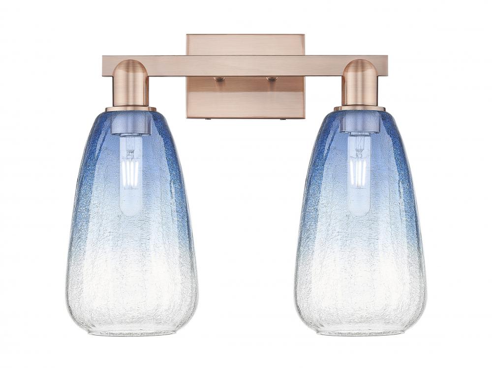 Brookhaven Almond - 2 Light - 16 inch - Antique Copper - Bath Vanity Light