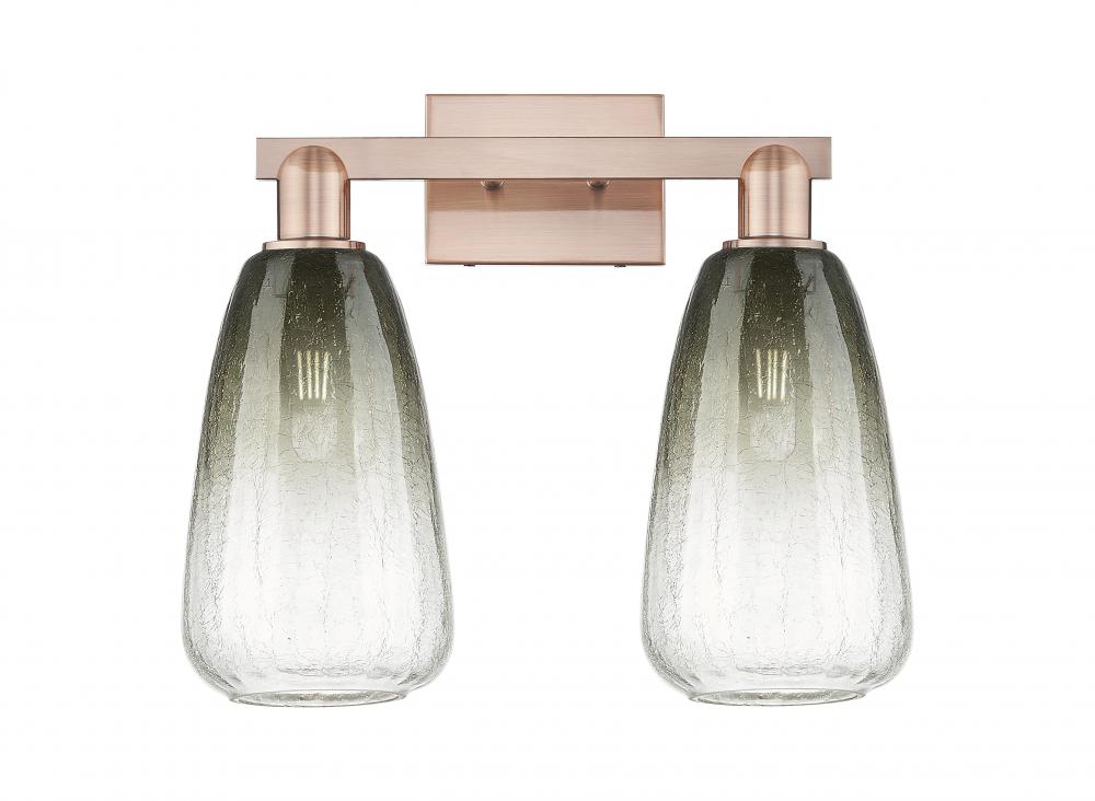 Brookhaven Almond - 2 Light - 16 inch - Antique Copper - Bath Vanity Light