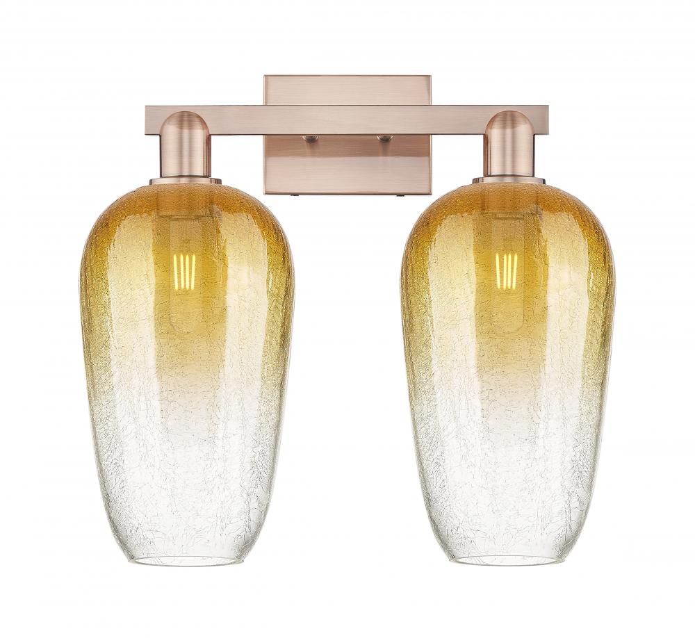 Brookhaven Flute - 2 Light - 16 inch - Antique Copper - Bath Vanity Light