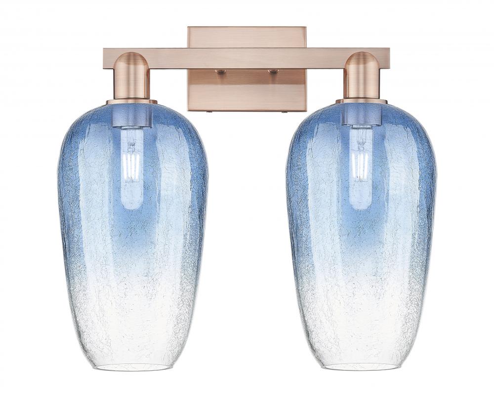 Brookhaven Flute - 2 Light - 16 inch - Antique Copper - Bath Vanity Light