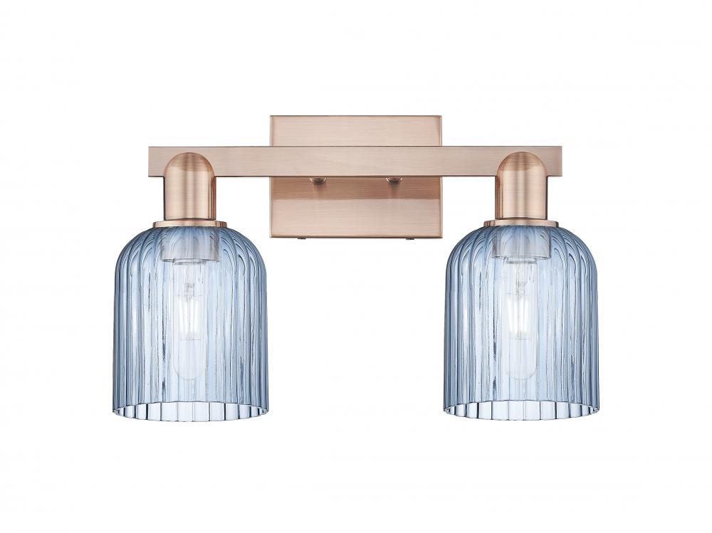 Bridal Veil - 2 Light - 16 inch - Antique Copper - Bath Vanity Light