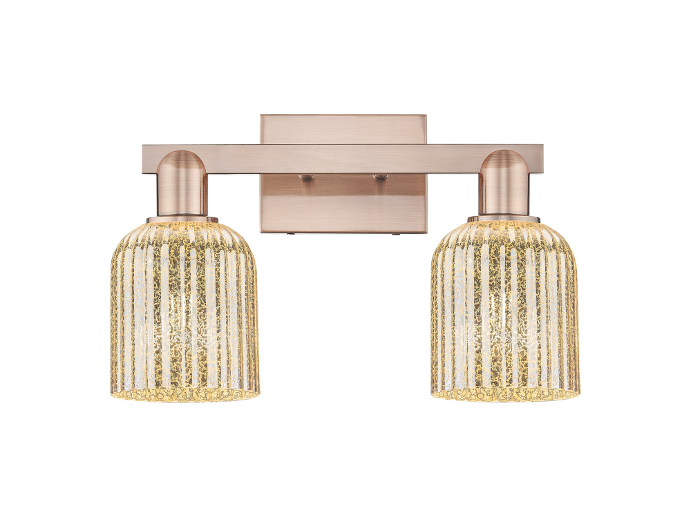 Bridal Veil - 2 Light - 16 inch - Antique Copper - Bath Vanity Light