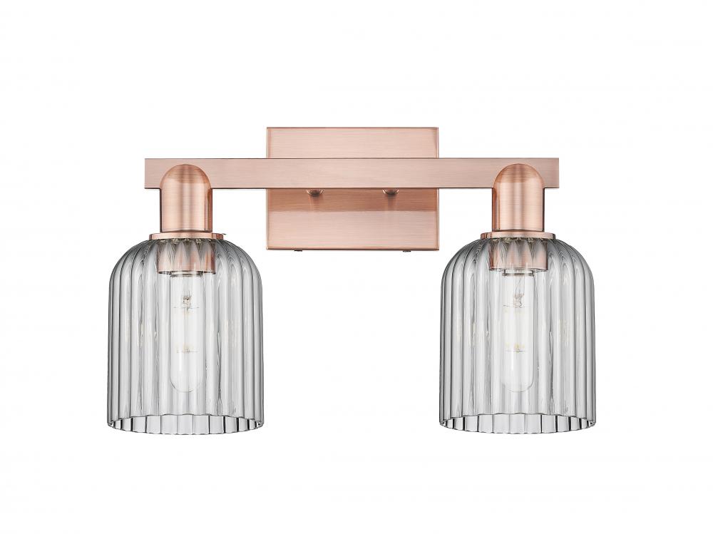 Bridal Veil - 2 Light - 16 inch - Antique Copper - Bath Vanity Light