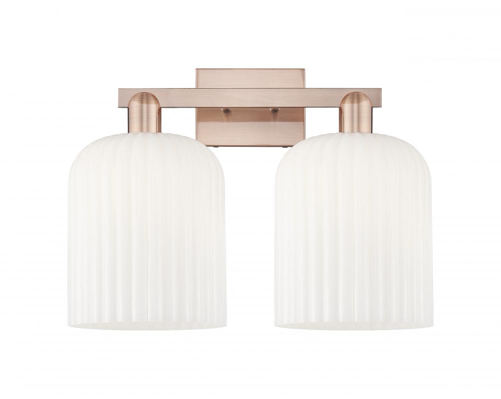 Bridal Veil - 2 Light - 19 inch - Antique Copper - Bath Vanity Light