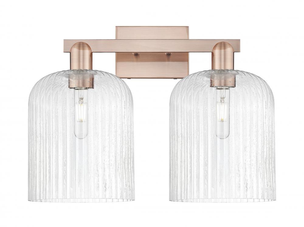 Bridal Veil - 2 Light - 19 inch - Antique Copper - Bath Vanity Light