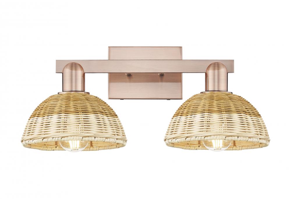Natural Ballston Dome - 2 Light - 16 inch - Antique Copper - Bath Vanity Light
