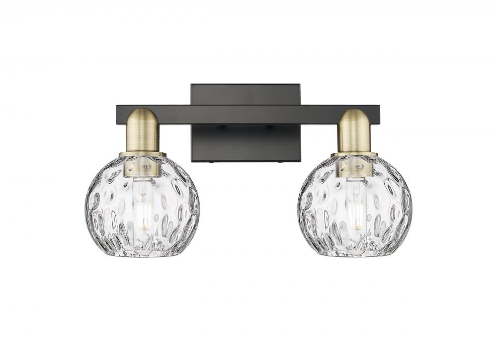 Athens Water Glass - 2 Light - 17 inch - Black Antique Brass - Bath Vanity Light