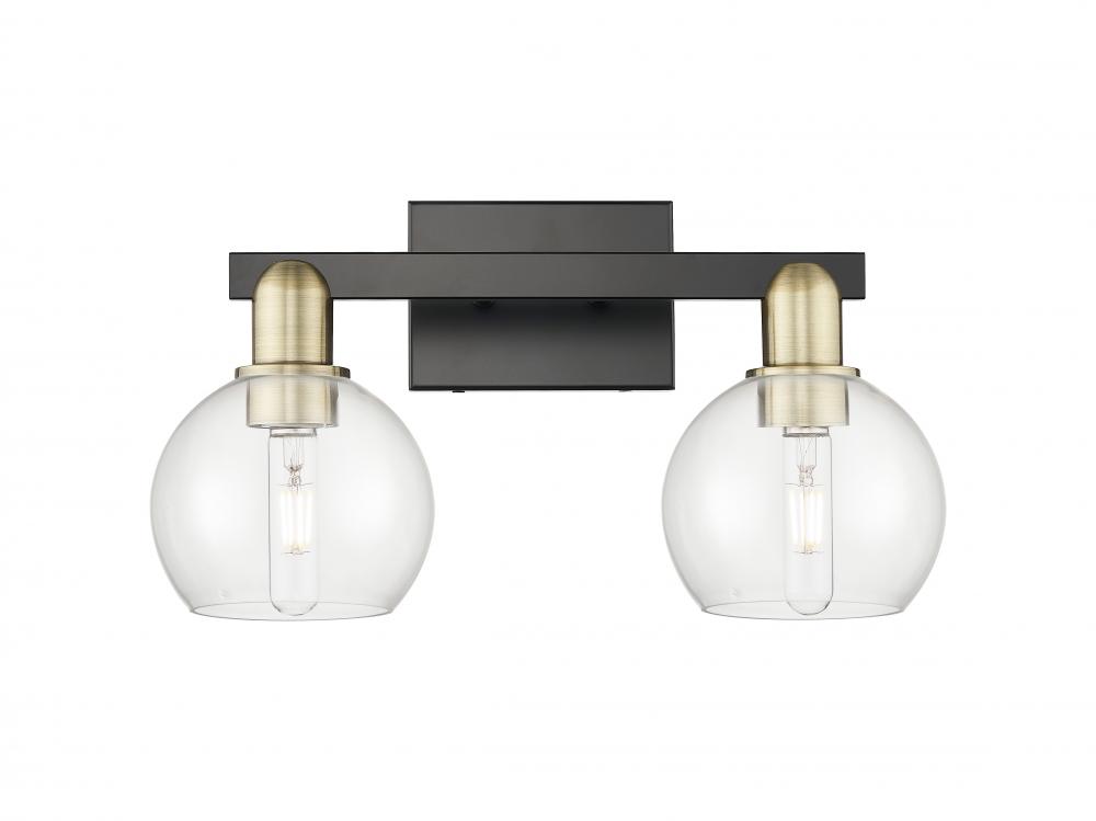 Athens - 2 Light - 17 inch - Black Antique Brass - Bath Vanity Light