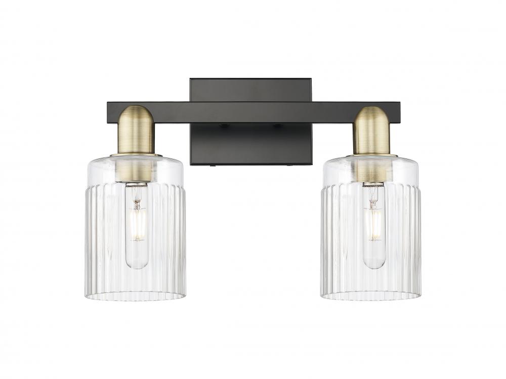 Hadley - 2 Light - 16 inch - Black Antique Brass - Bath Vanity Light