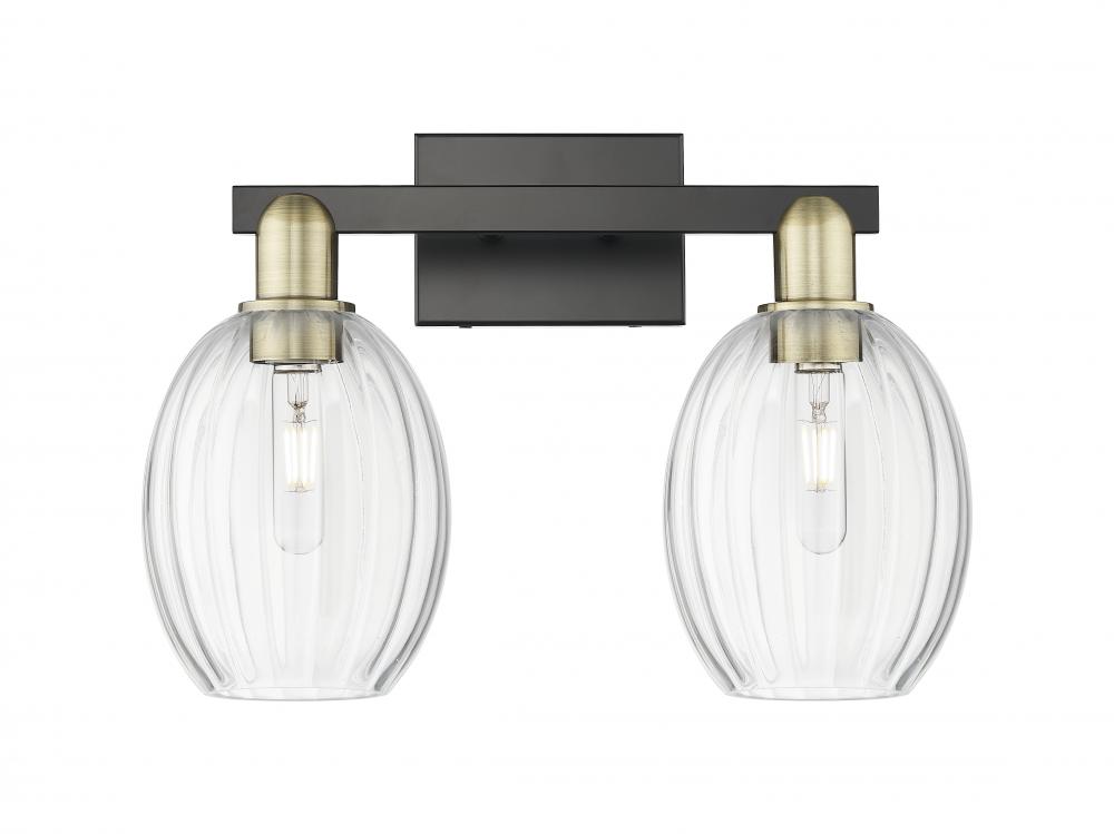 Preston Bulb - 2 Light - 16 inch - Black Antique Brass - Bath Vanity Light