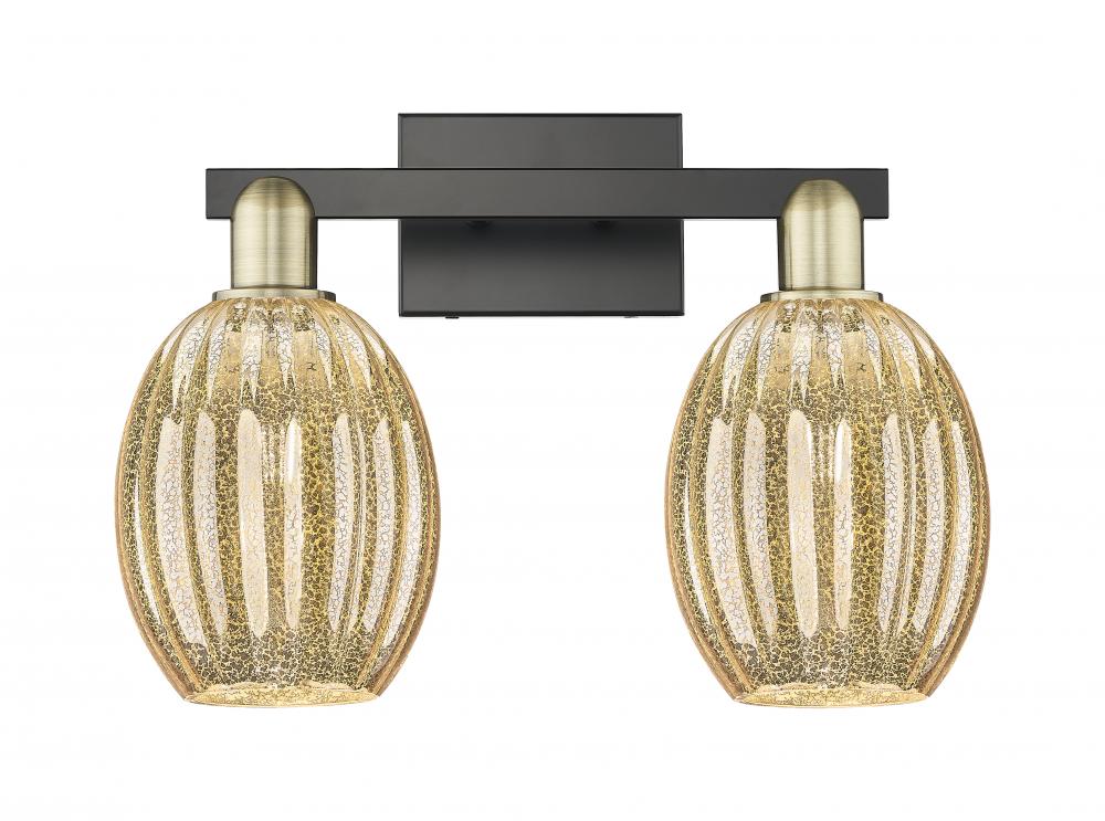 Preston Bulb - 2 Light - 16 inch - Black Antique Brass - Bath Vanity Light