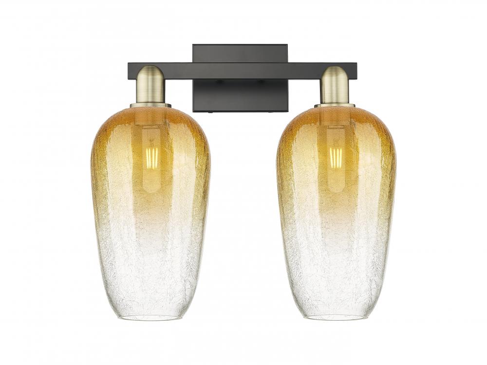 Brookhaven Flute - 2 Light - 16 inch - Black Antique Brass - Bath Vanity Light