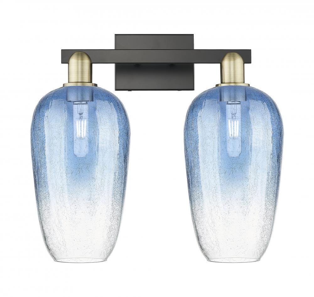 Brookhaven Flute - 2 Light - 16 inch - Black Antique Brass - Bath Vanity Light