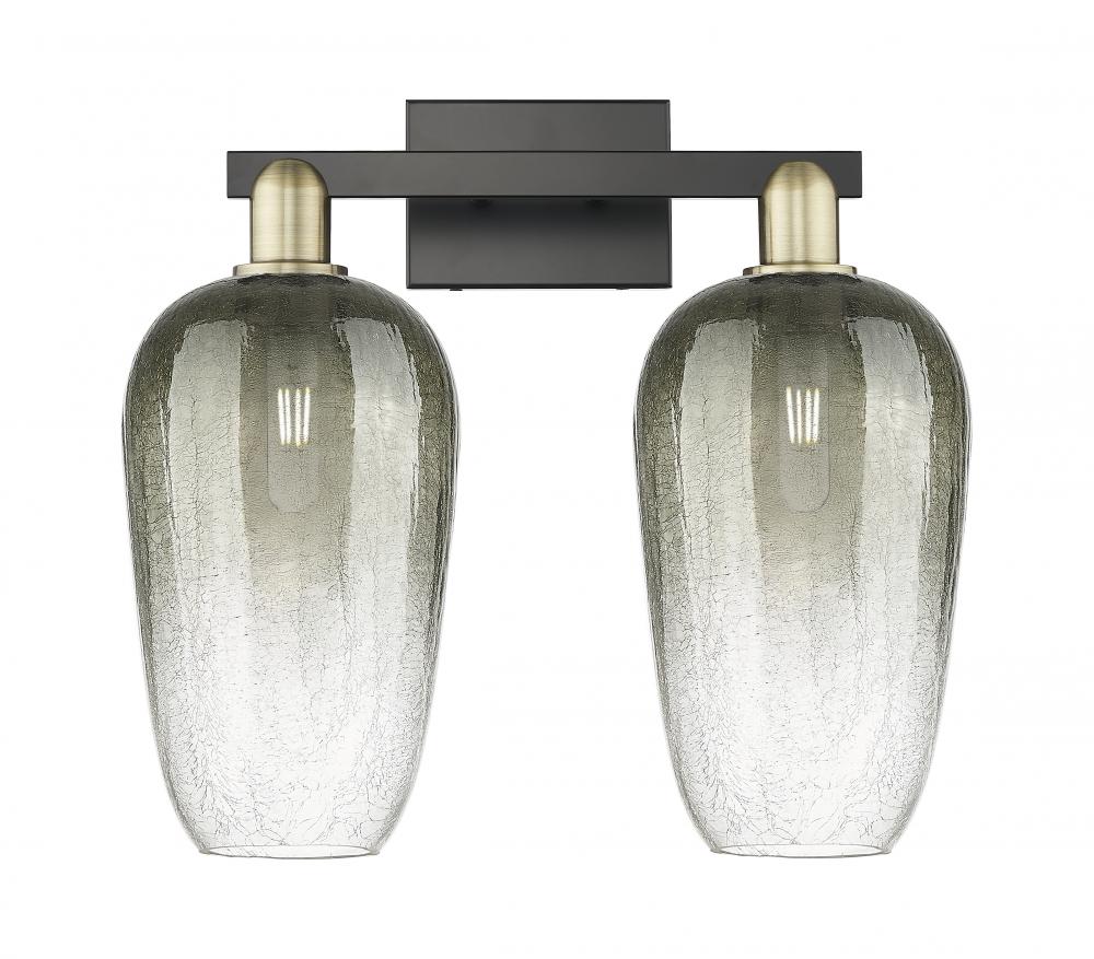 Brookhaven Flute - 2 Light - 16 inch - Black Antique Brass - Bath Vanity Light