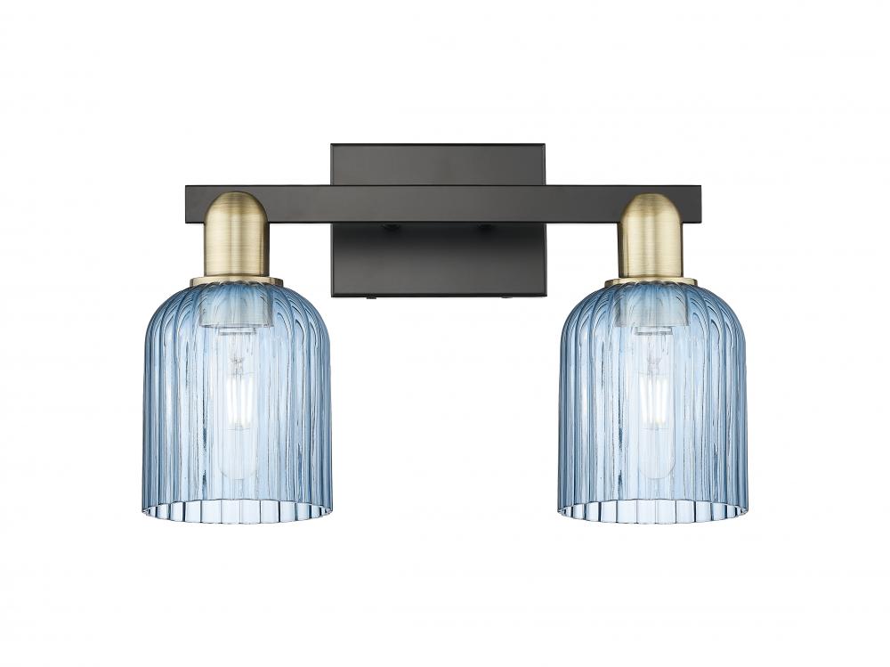 Bridal Veil - 2 Light - 16 inch - Black Antique Brass - Bath Vanity Light