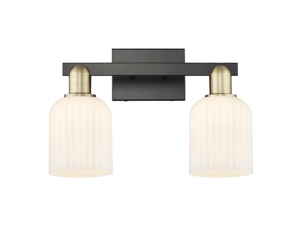 Bridal Veil - 2 Light - 16 inch - Black Antique Brass - Bath Vanity Light