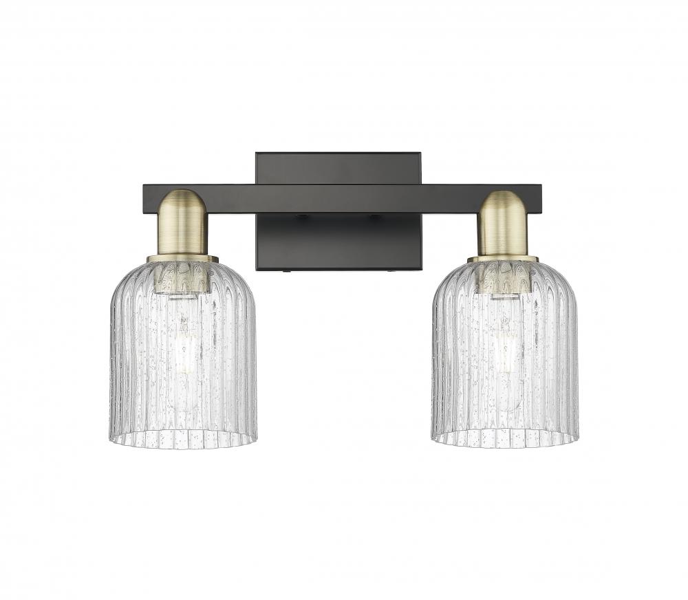Bridal Veil - 2 Light - 16 inch - Black Antique Brass - Bath Vanity Light