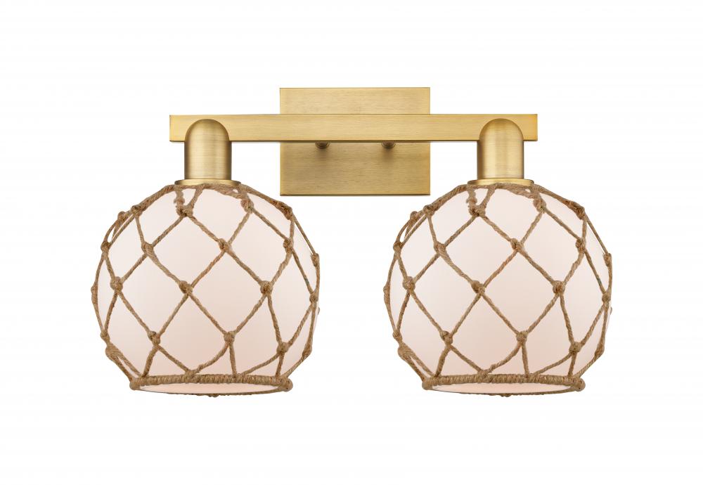 Farmhouse Rope - 2 Light - 19 inch - Brushed Brass - Bath Vanity Light