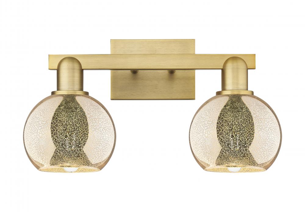 Athens - 2 Light - 17 inch - Brushed Brass - Bath Vanity Light