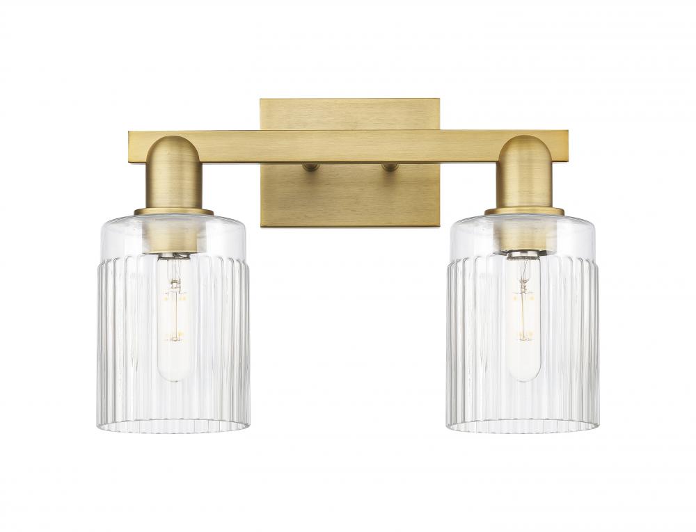 Hadley - 2 Light - 16 inch - Brushed Brass - Bath Vanity Light
