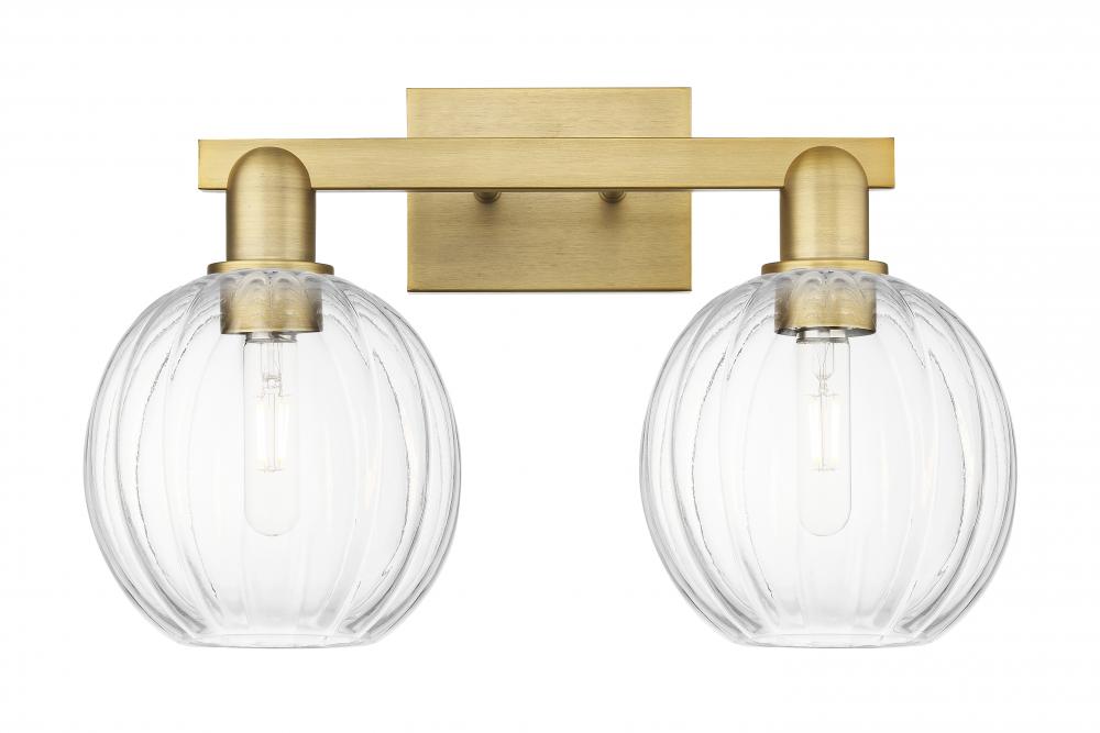 Preston Globe - 2 Light - 16 inch - Brushed Brass - Bath Vanity Light