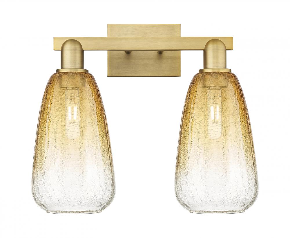 Brookhaven Almond - 2 Light - 16 inch - Brushed Brass - Bath Vanity Light