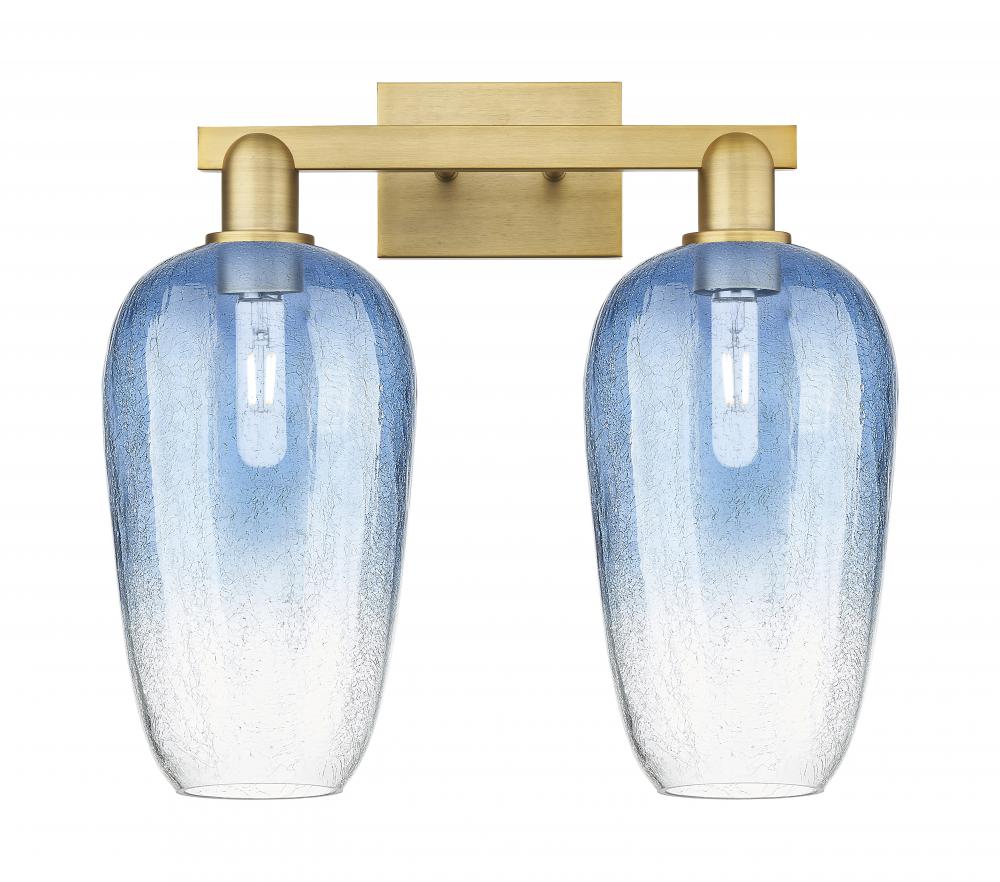 Brookhaven Flute - 2 Light - 16 inch - Brushed Brass - Bath Vanity Light