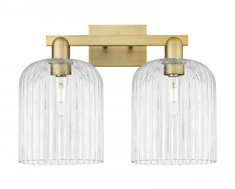 Bridal Veil - 2 Light - 19 inch - Brushed Brass - Bath Vanity Light